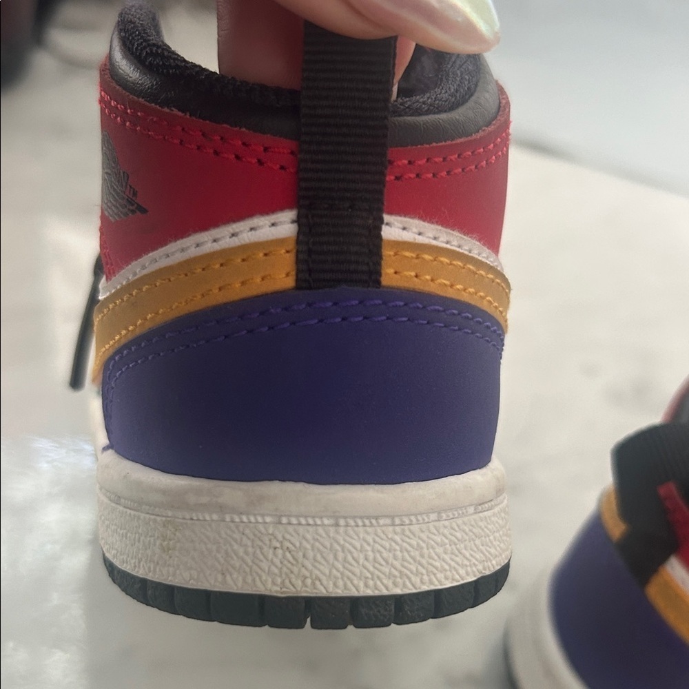 2018 Nike Air Jordan 1 Mid Multi Color Retro Youth Kids 7c - Picture 12 of 13